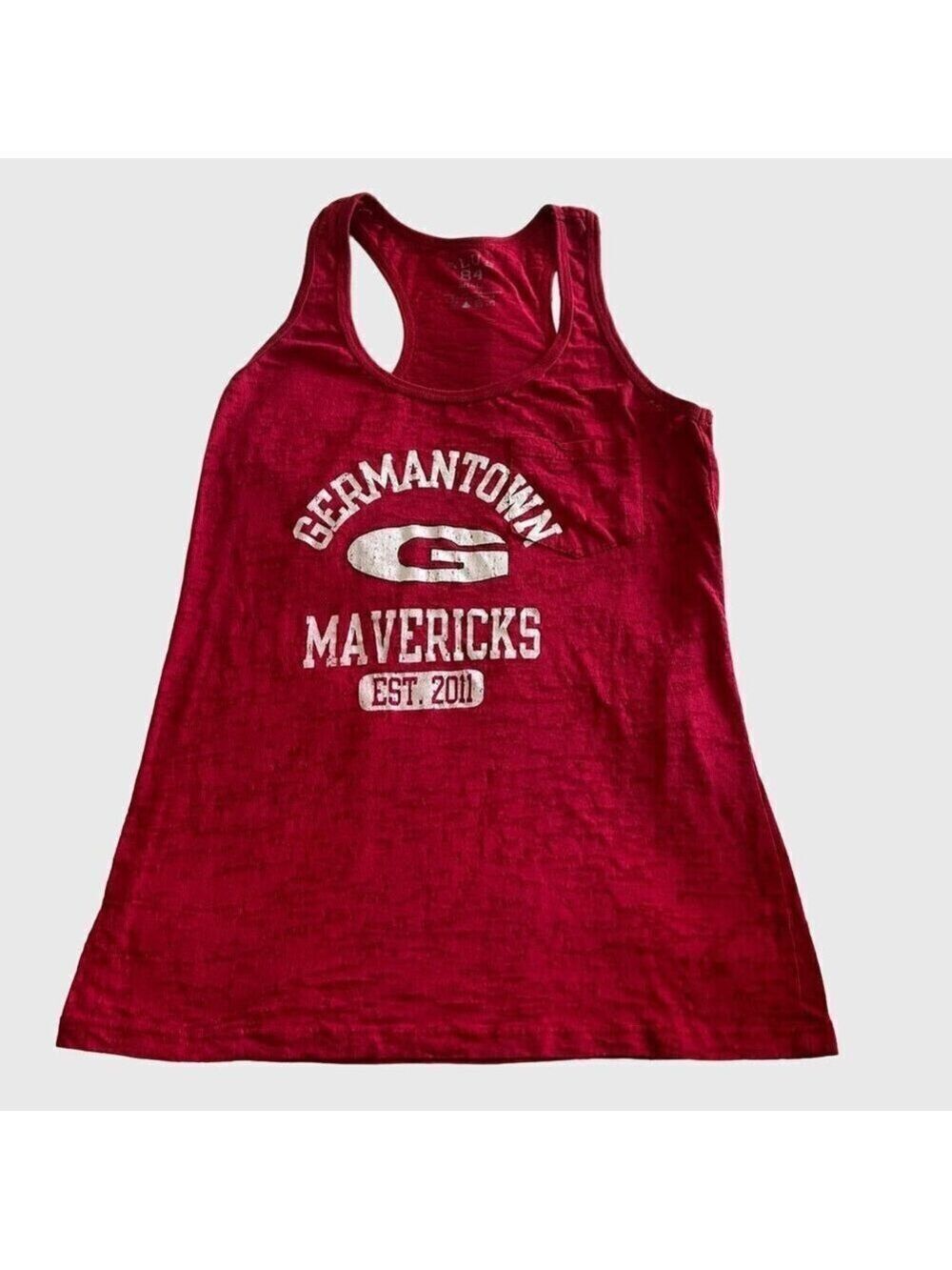 Germantown Mavericks Womens Tank Top Size S Polyester Cotton Red School Cheer